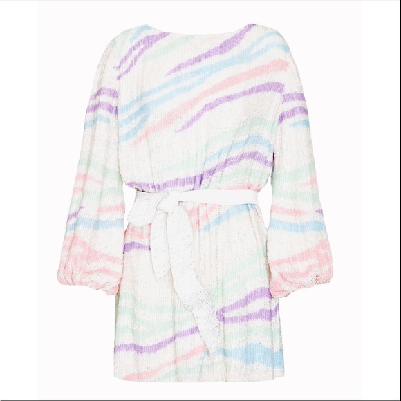 NWT Retrofete Grace Dress Rainbow Zebra XS - Picture 2 of 5